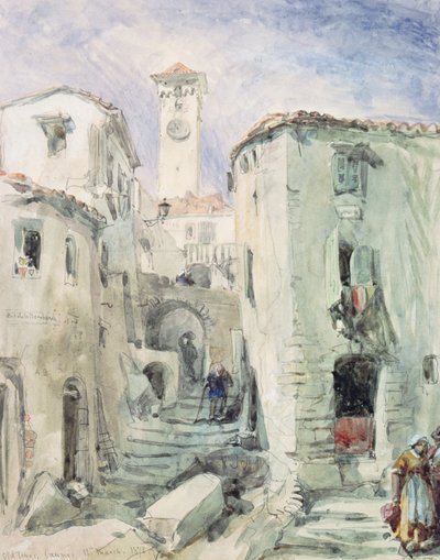 The Old Tower at Cannes, 1870 by William Crimea Simpson